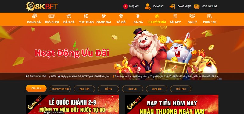 Truy cập 8KBet qua link dẫn hoặc mở app để thực hiện đăng ký